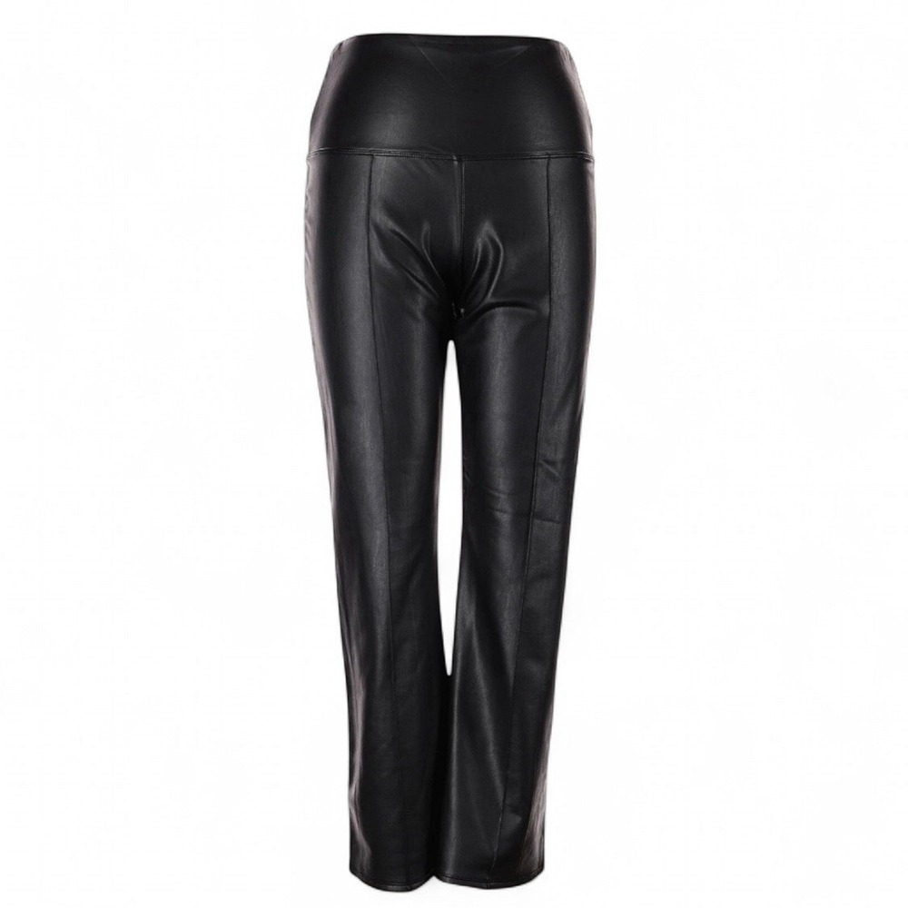 Joie Black Faux Leather Pants High Waist Ankle Straight Leg Pull On‎ Size Medium